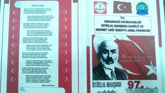 12 Mart İstiklal Marşı´nın Kabulü ve Mehmet Akif Ersoy Anma Programı Davetiyesi